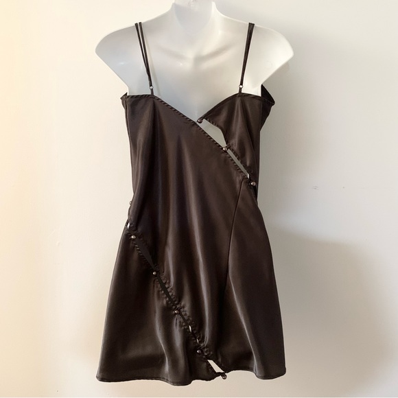 La Vie En Rose button cutout silky slip dress - Picture 3 of 4